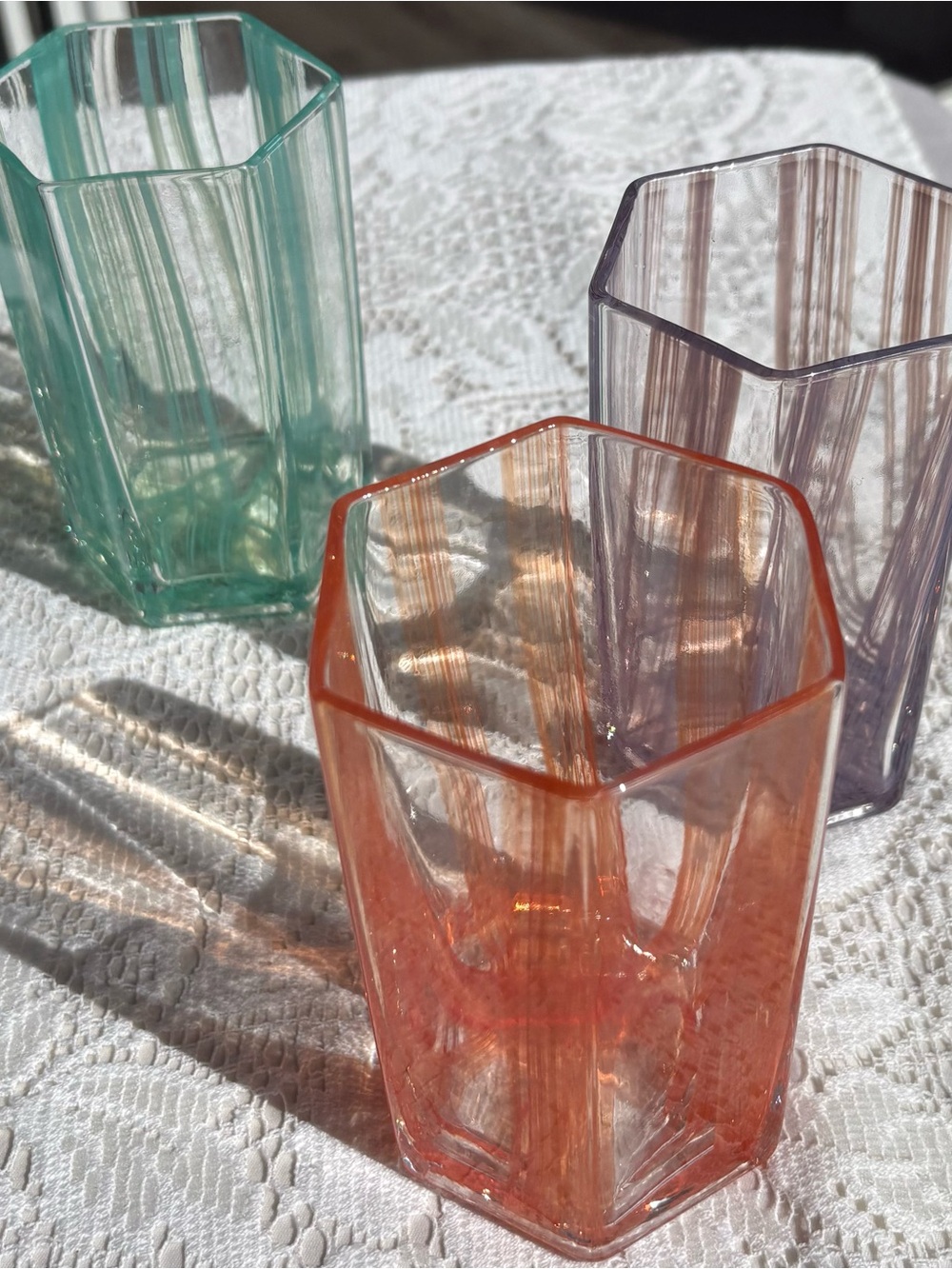 Diane von Furstenberg x Target Hexagonal Marble Glass Tumblers - 3 Set